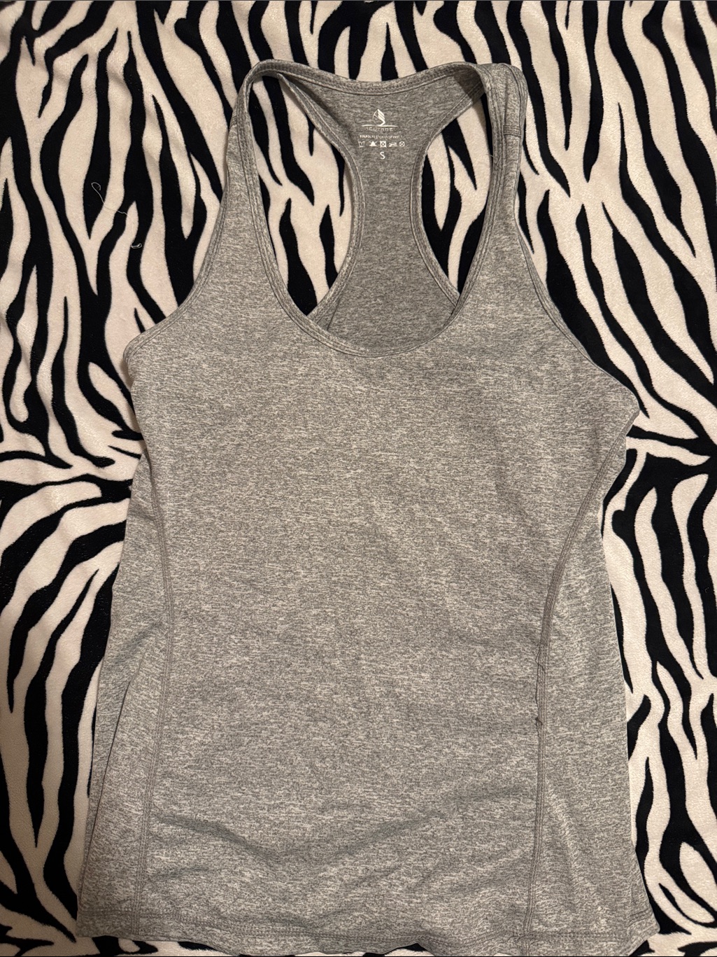 Source Unknown Heather Gray Racerback Tank Top